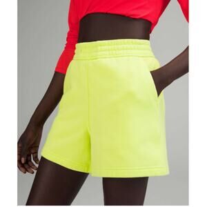 Lululemon Athletica Loungeful High-Rise Short 4" Electric Lemon Size: 10
